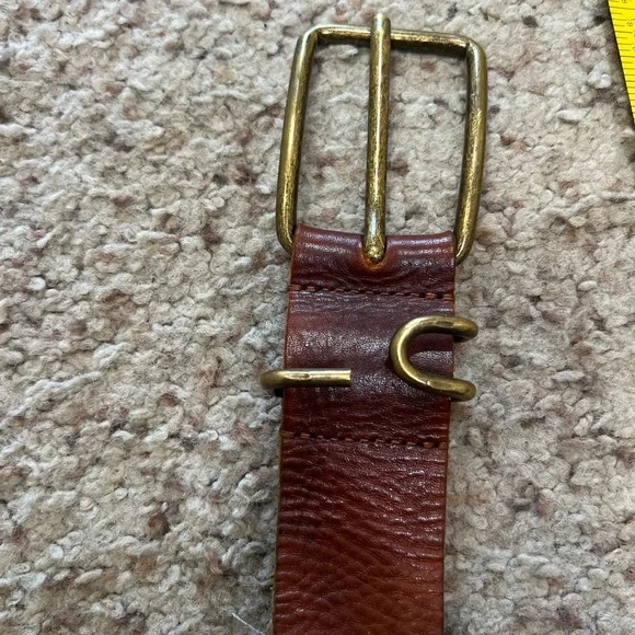 UnisoBDG‎ Chestnut Leather Belt with Brass Buckle western boho medium - Picture 11 of 11